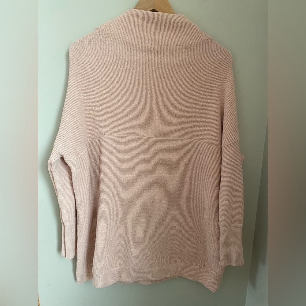 Free People Ottoman Slouchy Tunic Oversized Ribbed Mock neck Pink Women’s XS - Picture 6 of 9